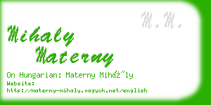 mihaly materny business card